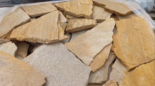 Плитняк златолит жёлтый для цоколя купить в Тольятти