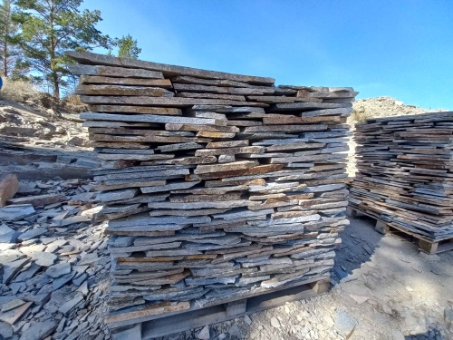 Плитняк златолит серебристый для фасада купить в Тольятти